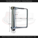 12mm Square Shaft Locking Pin