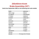 250x40mm (KNOTT) Brake Shoes