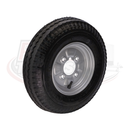 Trailer Wheel 400 x 8 with 4" PCD 4 Ply Tyre - Silver Rim