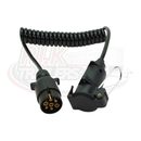 Curly Extension Lead with 7 Pin Plug & Socket - Two Lengths