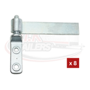 6" Strap Hinge & Bolt-on Gudgeon Pin - Zinc Plated