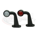 LED Red & White Stalk Marker Lamps - 90 Degree - Pair