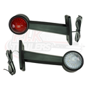 LED Red & White Stalk Marker Lamps - 45 Degree - Pair