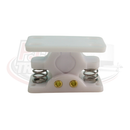 Door Retainer Plastic with Spring Claw - White