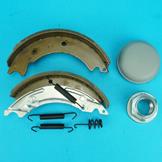 Twin Axle Set of Brake Shoes with Hub Nuts & Caps for Ifor Williams LT85G