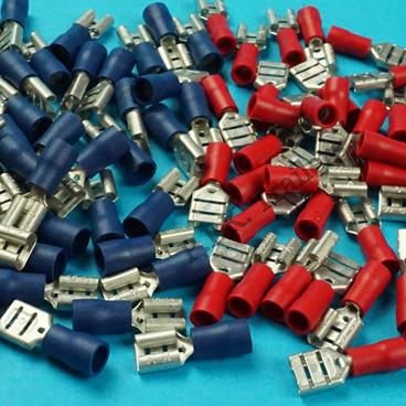 SPADE TERMINALS - RED BLUE - BULK