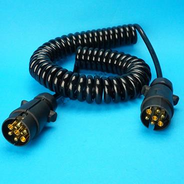 CURLY EXTENSION LEAD 4M 2x7 PIN PLUGS