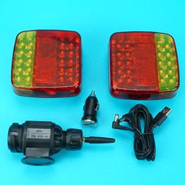 Bluetooth LED Magnetic Wireless Square Trailer Lamp Kit - 13 Pin Plug