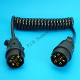 1.5m Curly Extension Lead with 7 Pin 12N Plugs