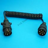 2.5m Curly Extension Lead with 12N 7 Pin Plugs