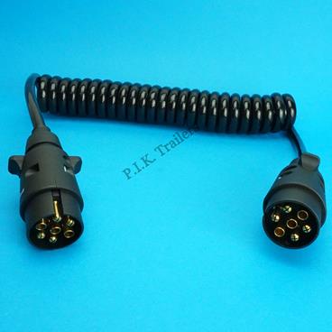CURLY EXTENSION 2.5M 7 PIN PLUGS x 2