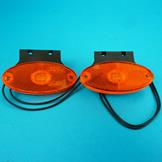 LED 12v-24v AMBER Oval Marker Lamps on Brackets