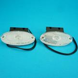 LED 12v-24v WHITE Oval Marker Lamps on Brackets