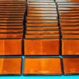 Pack of 50 - 100mm x 50mm Self Adhesive Reflectors - Amber