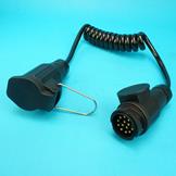 Curly Extension Lead - 13 Pin Plug & Socket - 1m up to 1.5m