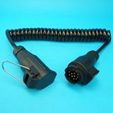 Curly Extension Lead - 13 Pin Plug & Socket - up to 3m