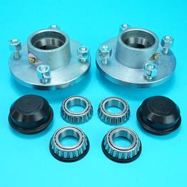 4" PCD Wheel Hubs with Bearings & Caps - Pair