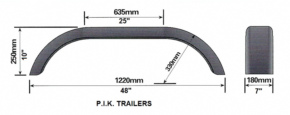 Twin Axle Trailer Tandem Mudguards 48'' x 7''