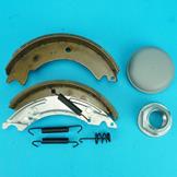 Twin Axle Set of Brake Shoes with Hub Nuts & Caps for Ifor Williams HB510