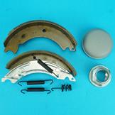 Twin Axle Set of Brake Shoes with Hub Nuts & Caps for Ifor Williams HB506