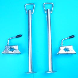 Pair of 34mm x 450mm Prop Stands / Corner Steady with Handles & Clamps