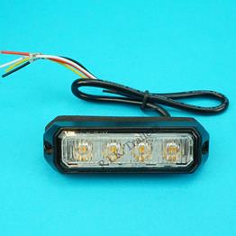 LED Amber Strobe Warning Lamp - 4 LED's