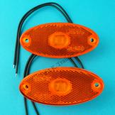 LED 12v-24v AMBER Oval Marker Lamps - Pack of 2